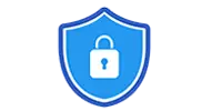 Blue cyber security shield icon representing Talking VoIP's protected network.